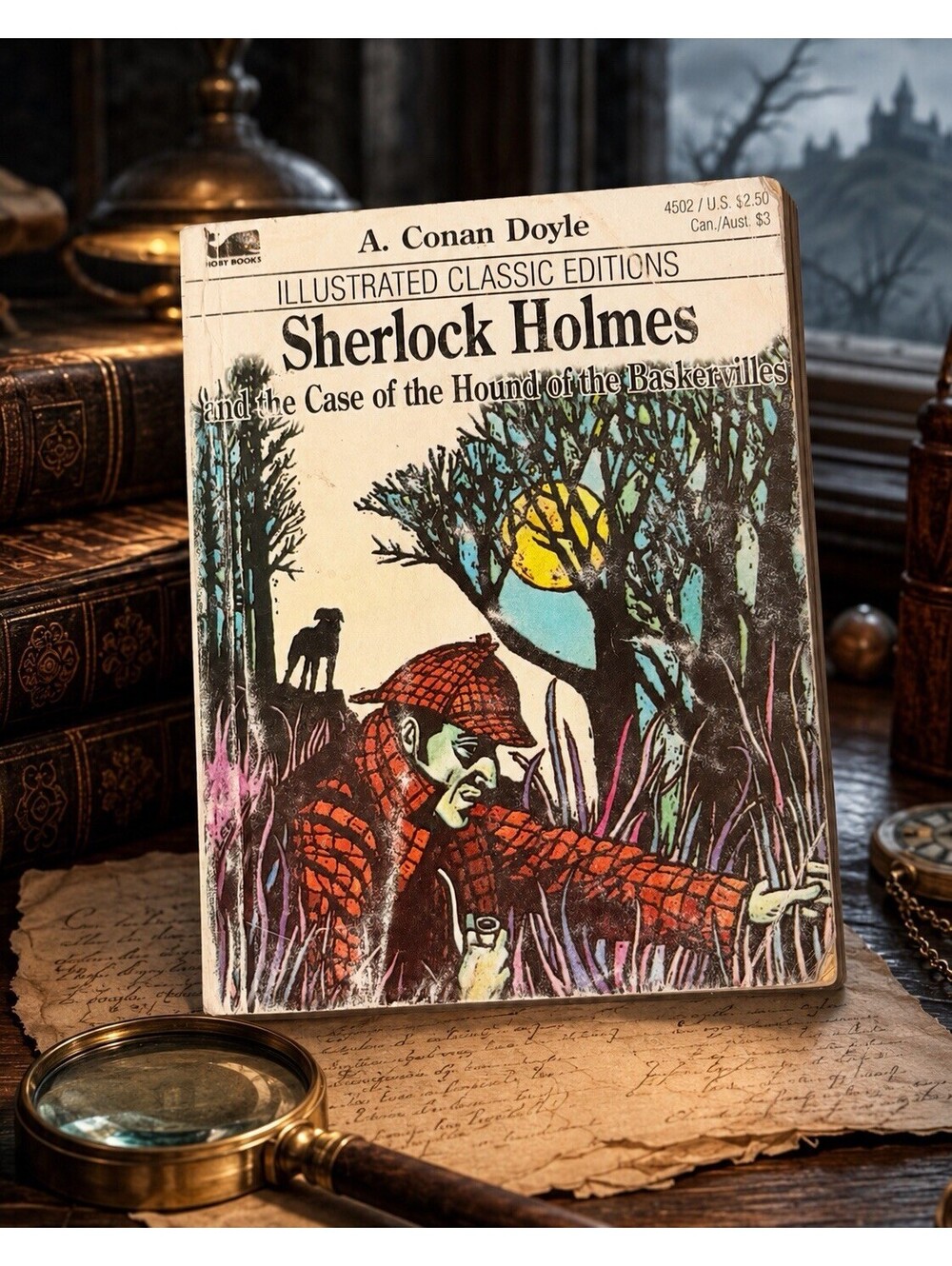 Sherlock Holmes & Hound of Baskervilles A. Conan Doyle 1977 Illustrated Moby PB